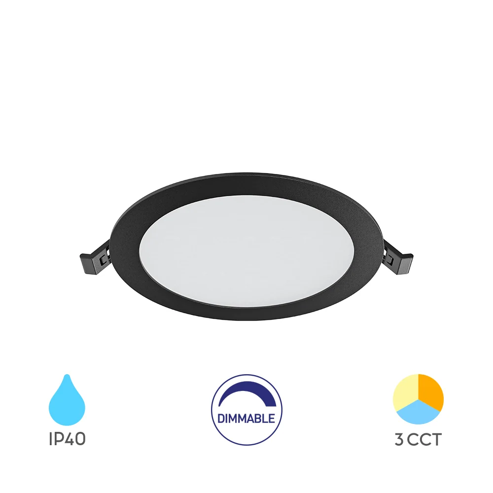 Braytron süllyeszthető Led panel Fekete Dimmerelhető 12W 3IN1 1120 Lm IP40 220-240V