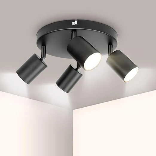 Ketom forgatható, állítható 4‑irányú GU10 LED mennyezeti spotlámpa – fekete