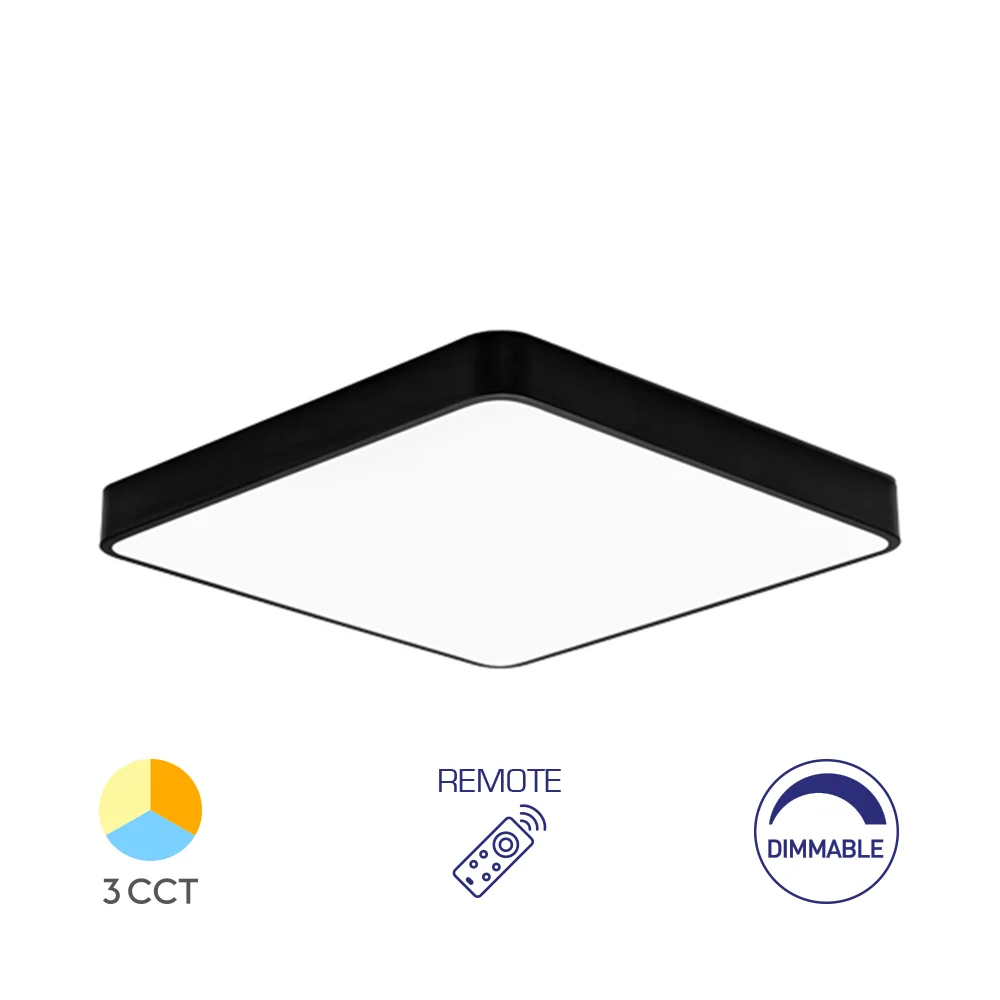 Mennyezeti Led Lámpatest Falonkívüli Fekete 3IN1 45W 4650Lm Távirányítóval BH16-05291