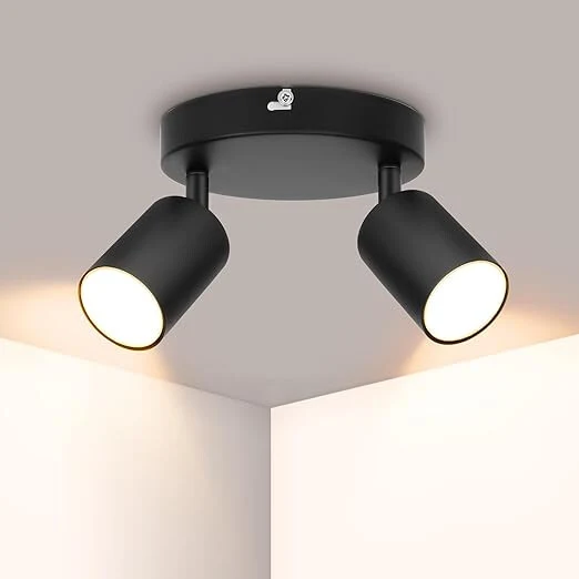 Kétom szabályozható többirányú LED mennyezeti spotlámpa – fekete