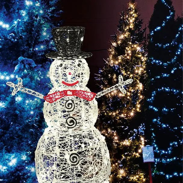 Karácsonyi szett - 1 m-es díszfa, 88 LED-gömbbel és hóember + BÓNUSZ ajtódísz