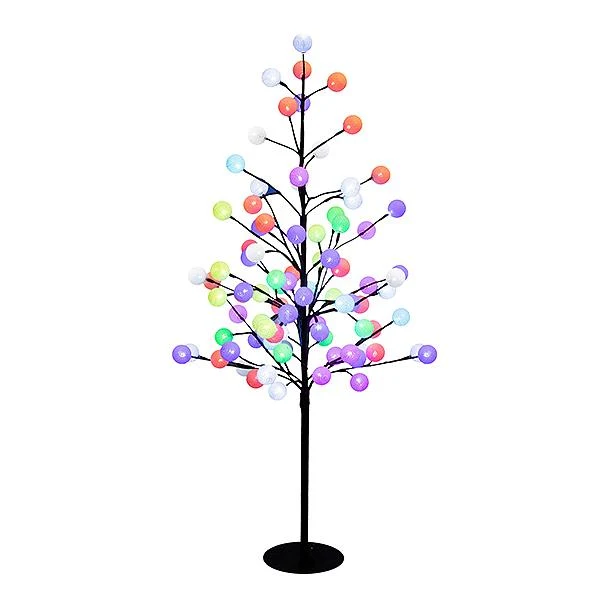Karácsonyi szett - 1 m-es díszfa, 88 LED-gömbbel és hóember + BÓNUSZ ajtódísz