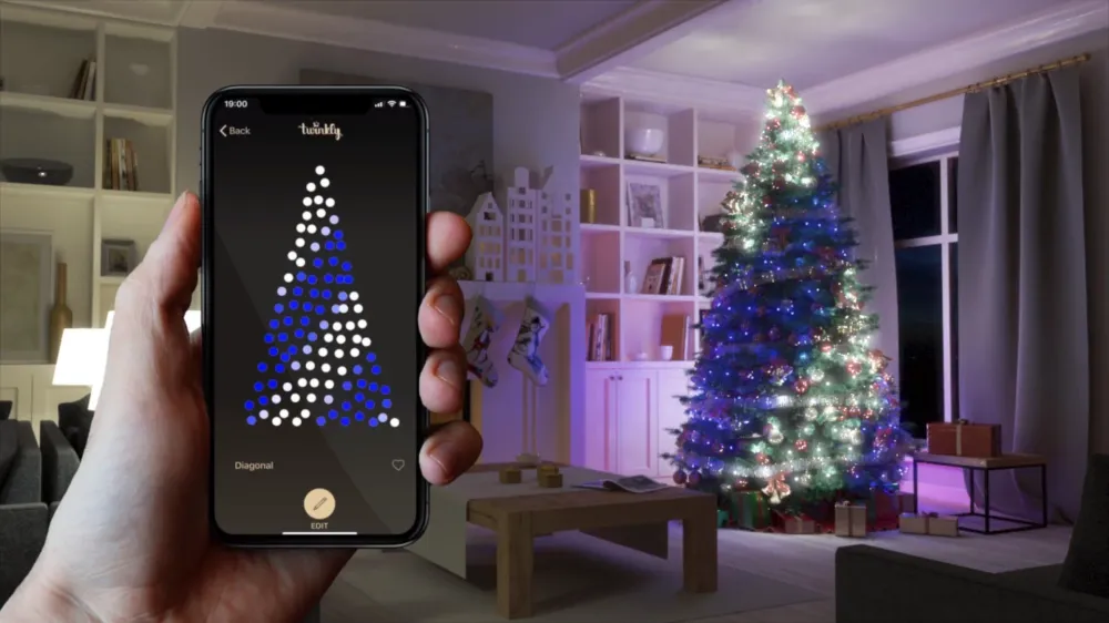 TWINKLY műfenyő integrált intelligens fényfűzérrel, magassága 180cm