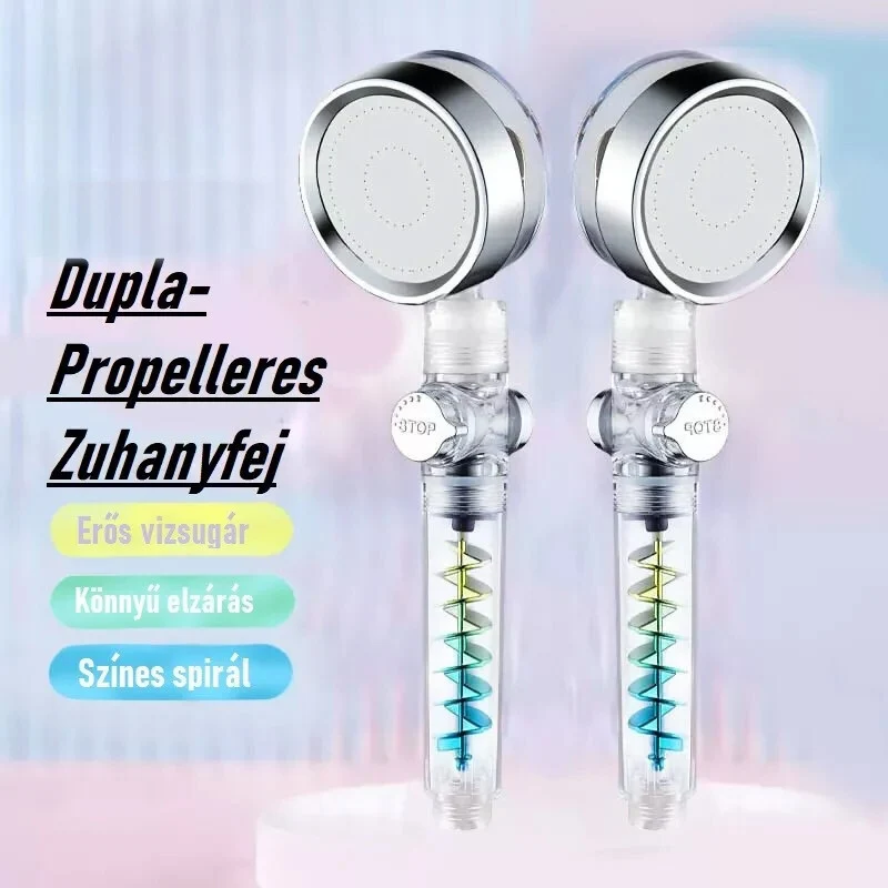 Blux Dupla Propelleres Wellness Zuhanyfej – Víztakarékos, Forgó Fejjel, Szűrőbetéttel