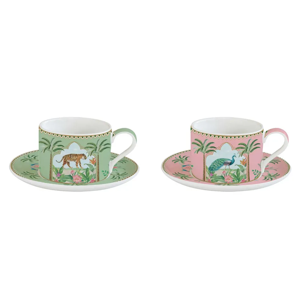 Porcelán 2 személyes teás csésze szett Paradise Sauvage