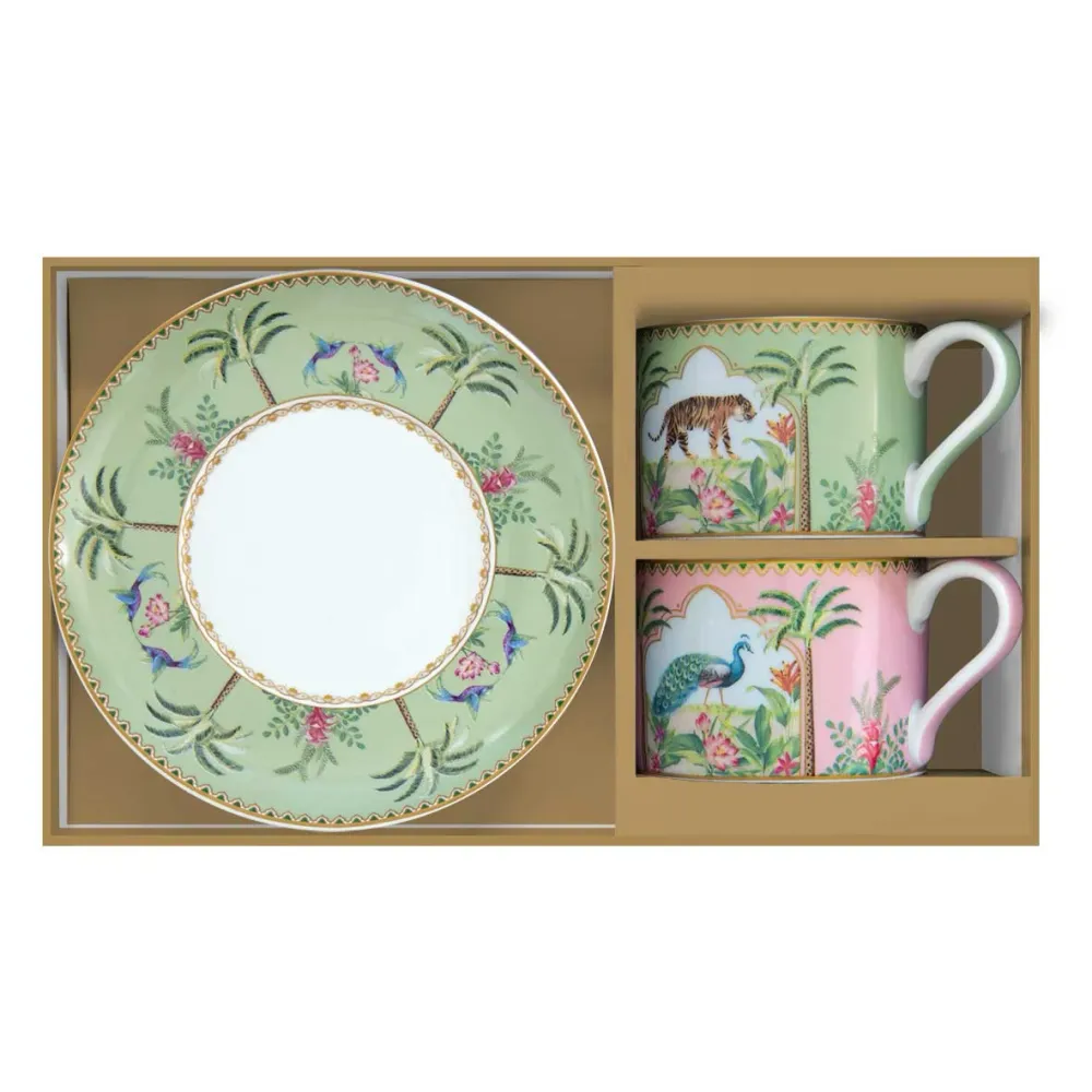Porcelán 2 személyes teás csésze szett Paradise Sauvage