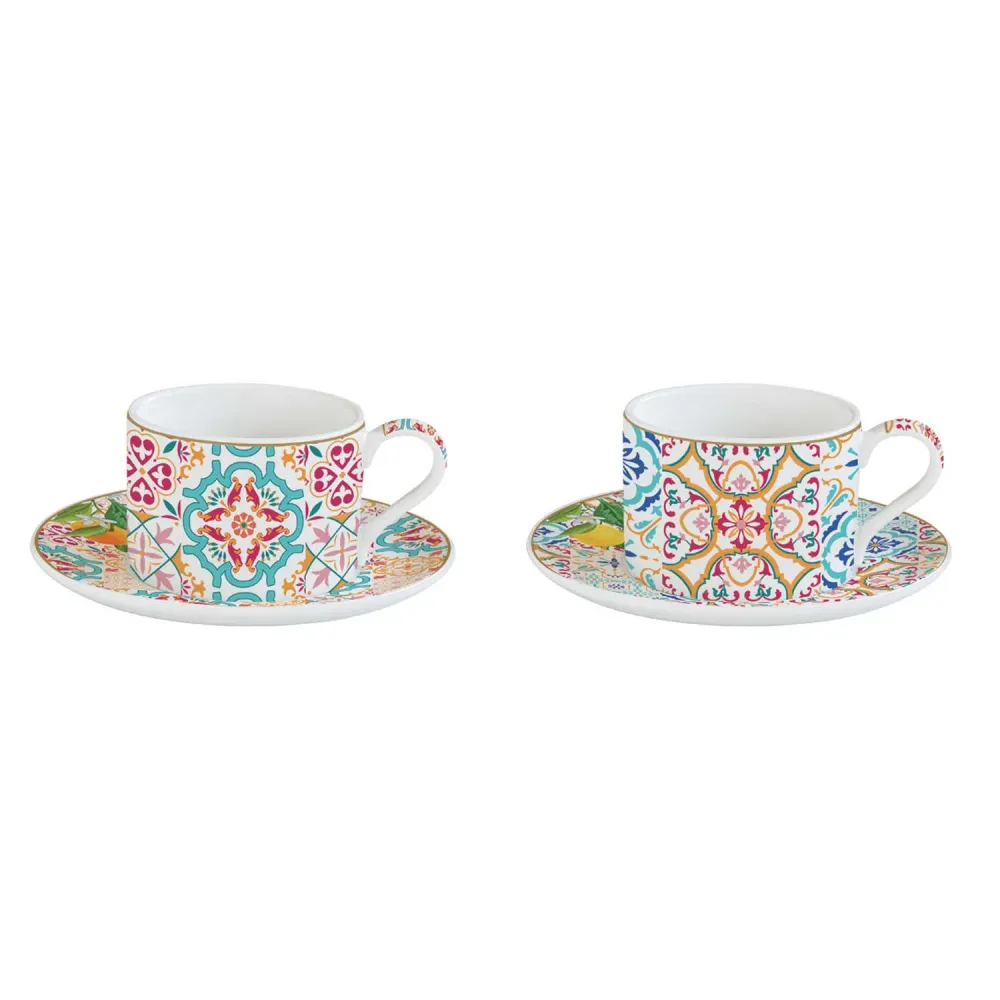 Porcelán 2 személyes teás csésze szett Siracusa