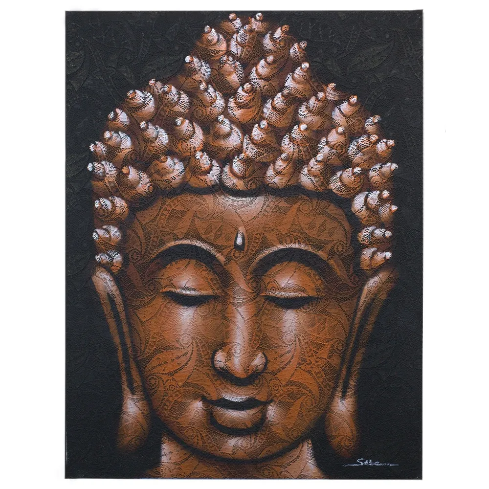 Buddha festmény, réz brokát 80x60cm