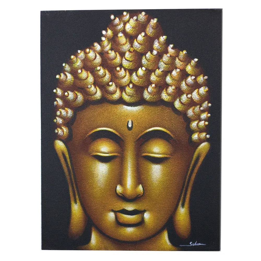 Buddha vászon falikép – arany homokhatású kivitel