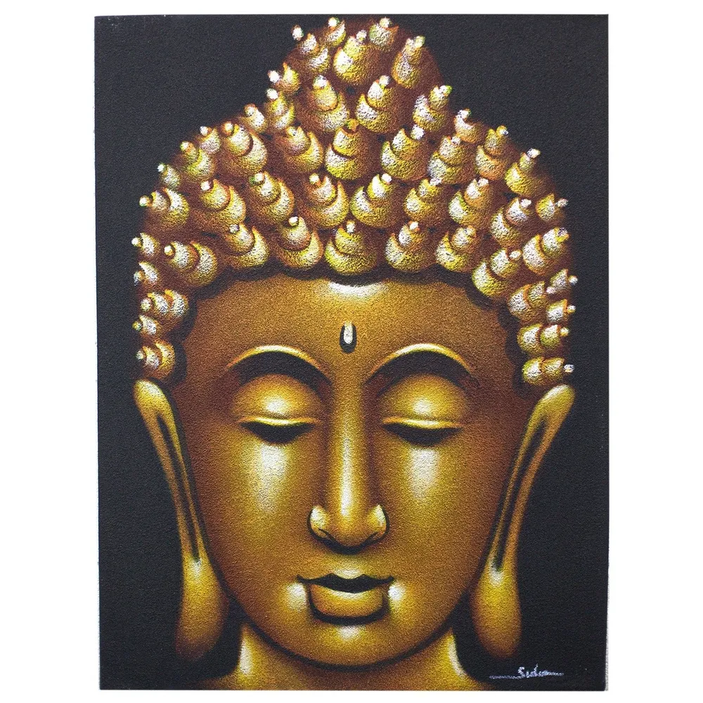 Buddha vászon falikép – arany homokhatású kivitel