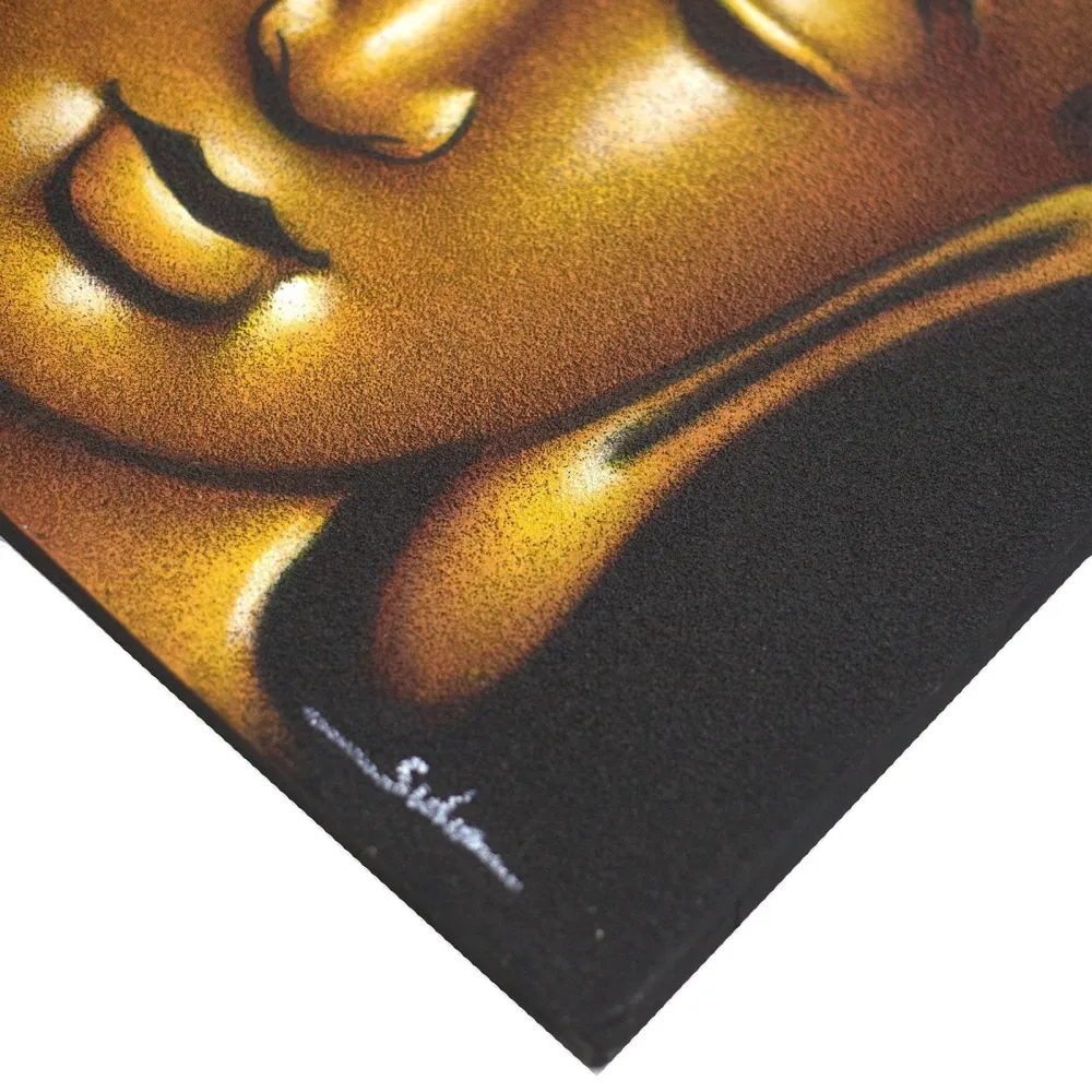 Buddha vászon falikép – arany homokhatású kivitel