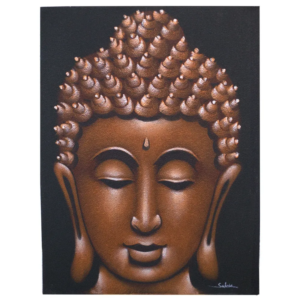 Buddha vászonfestmény réz homok felülettel