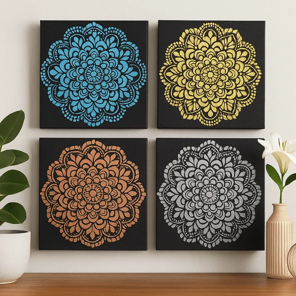 Mandala vászon falikép szett 4 db 30x30cm
