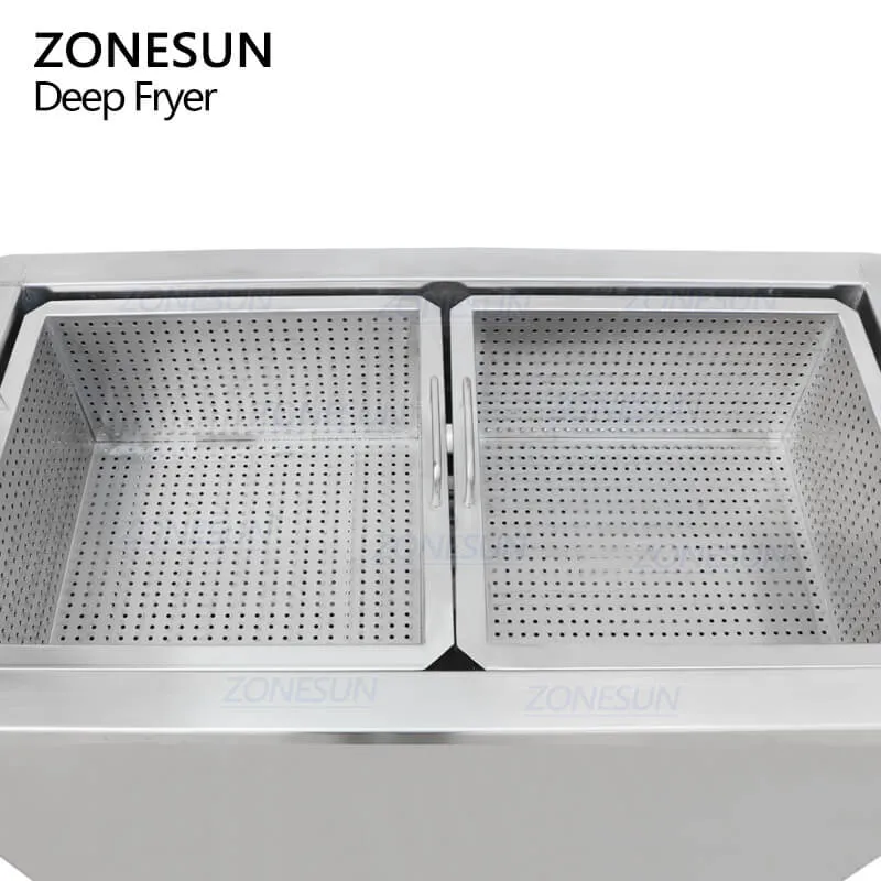 Zonesun ZS-FRY01 Kereskedelmi dupla kosarak burgonya chips sült csirkeolaj-víz elválasztás ipari mély sütőgép