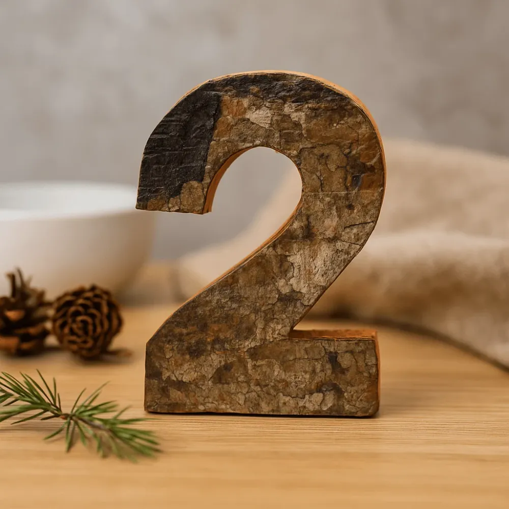 2-es számú önálló dekoráció rusztikus kéreg 7 cm