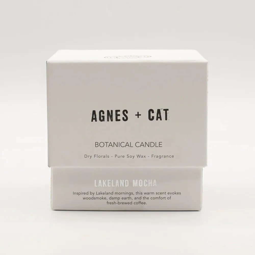 Agnes + Cat Botanikus Szójagyertya – Lakeland Mocha
