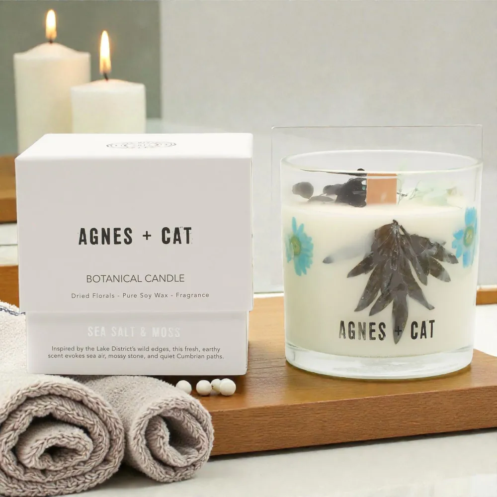 Agnes + Cat Botanikus Szójagyertya – Tengeri Só és Mohával