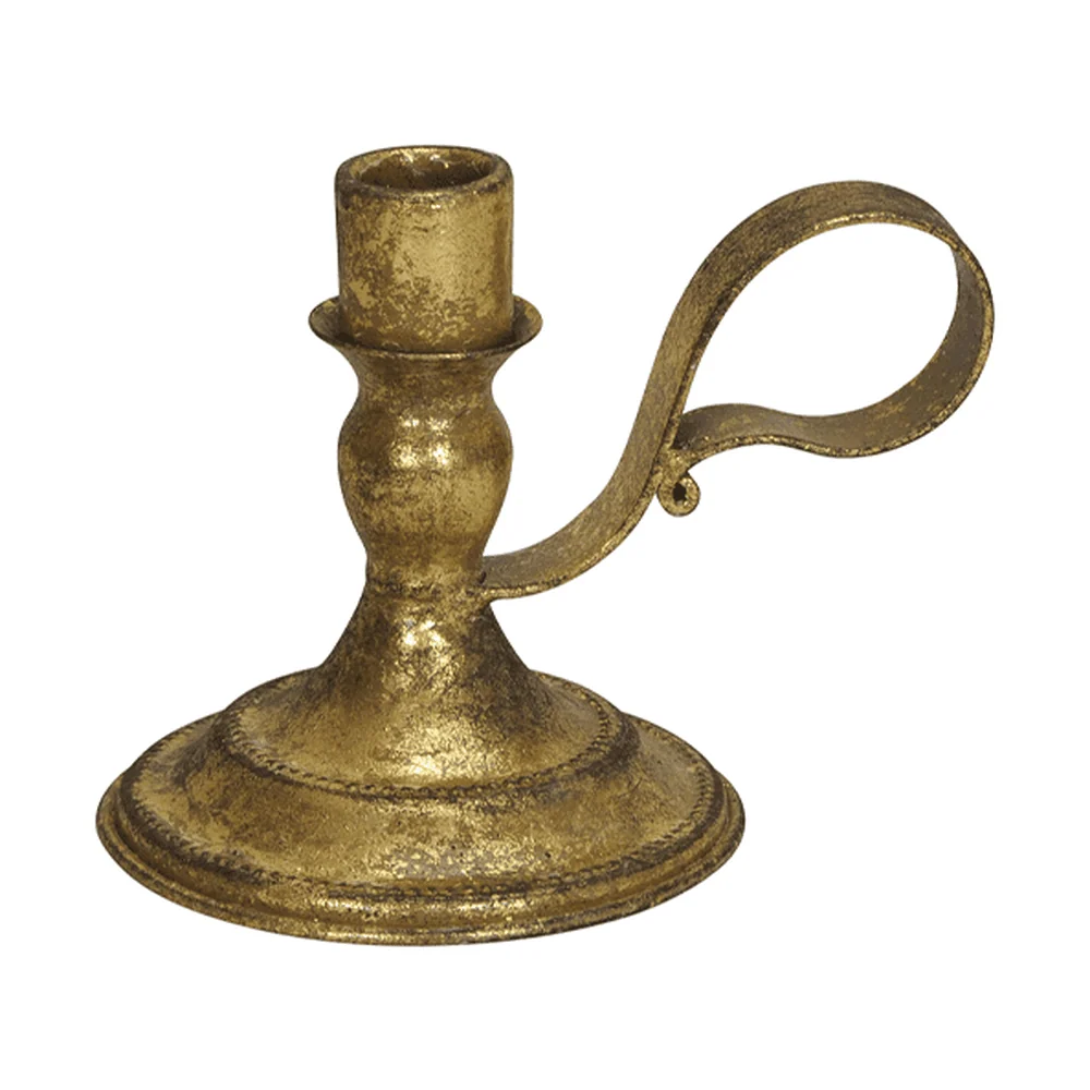 ANTIQUE METALS aranyszínű fém gyertyatartó 15 cm
