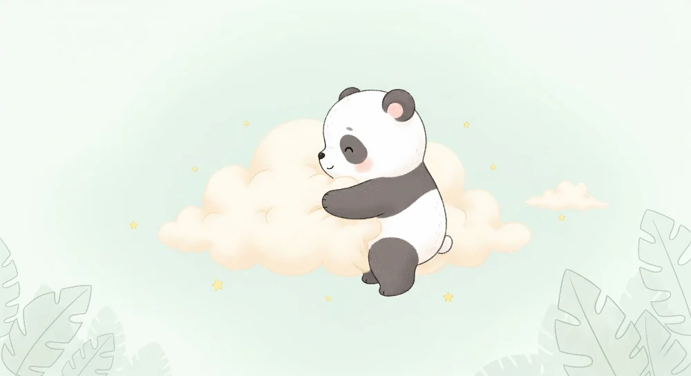 Baba szoba tapéta | Kis panda felhőkben
