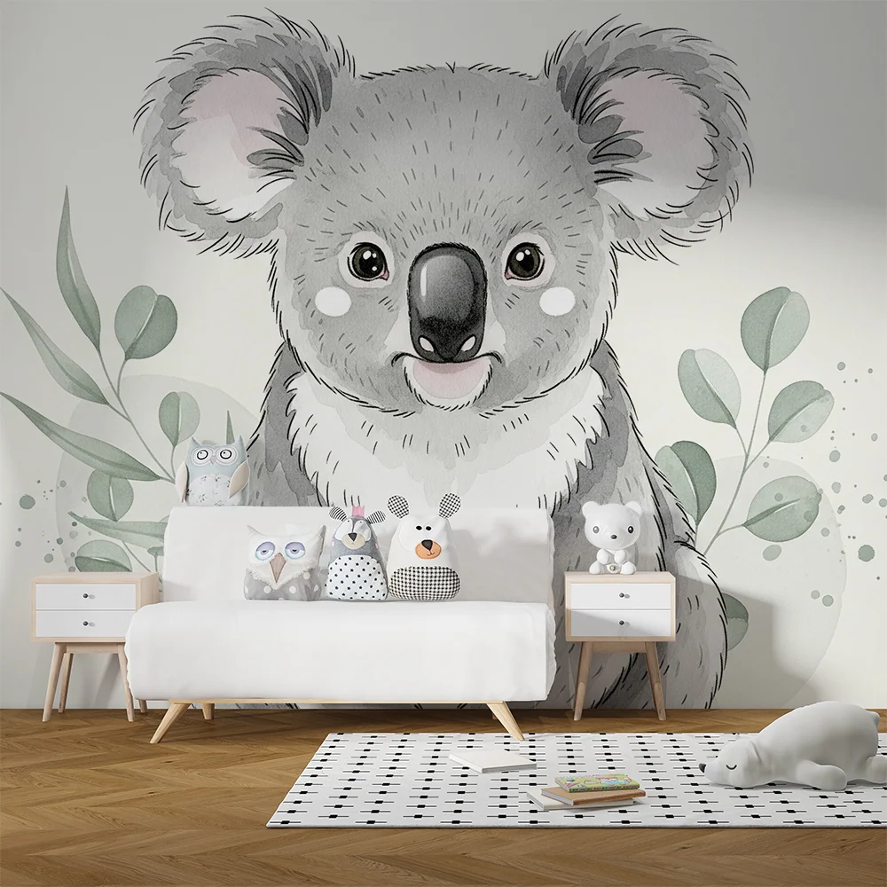 Baba szobai tapéta | Aranyos koala lágy lombkoronában