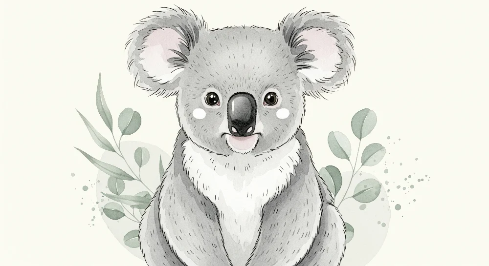Baba szobai tapéta | Aranyos koala lágy lombkoronában