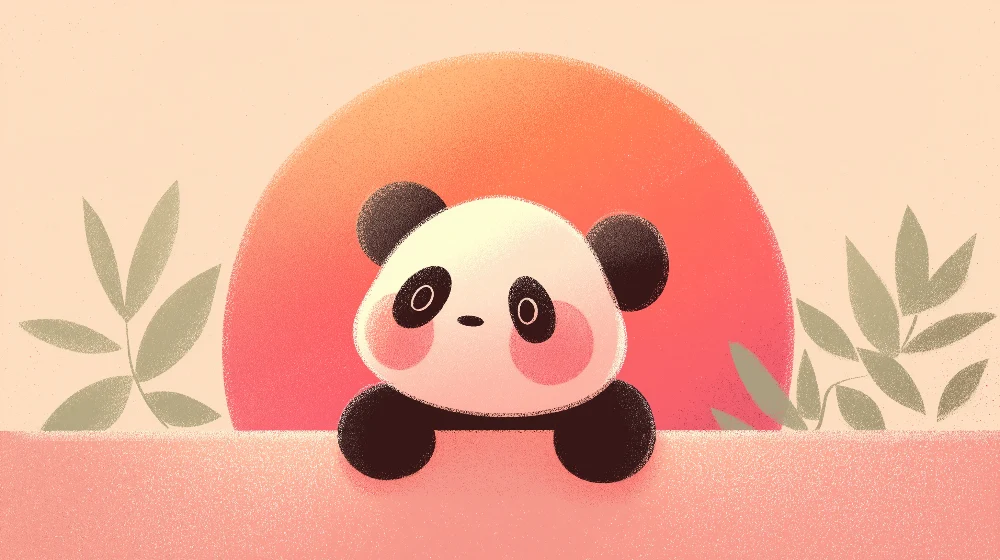 Baba szobai tapéta | Aranyos panda pasztell naplementével