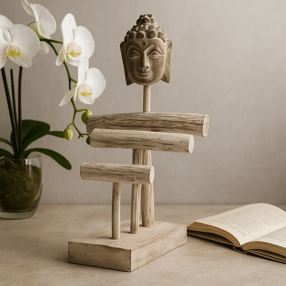 Buddha állvány 3 ágú fehérített