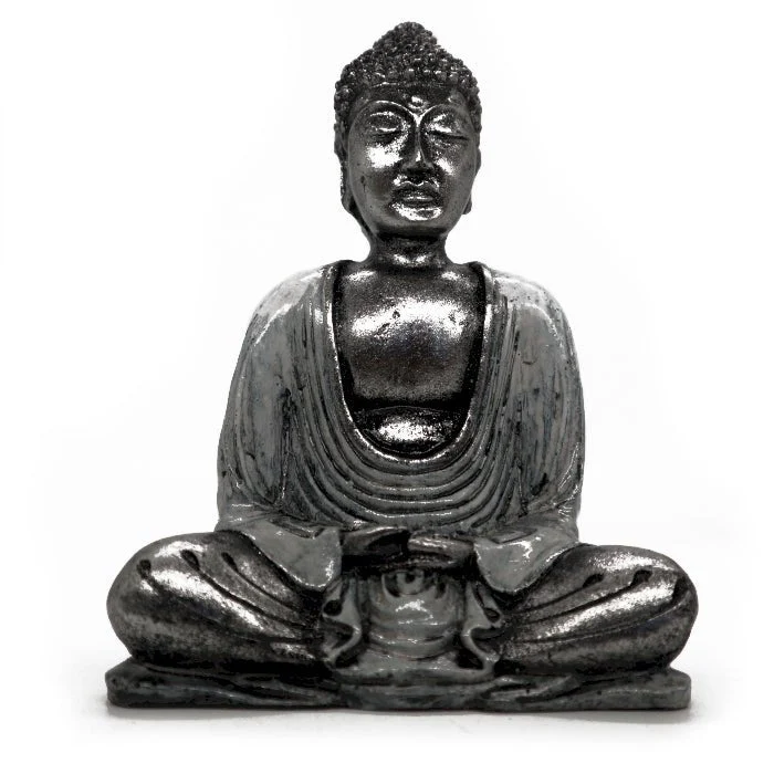 Buddha szobor fehér és szürke gyanta közepes