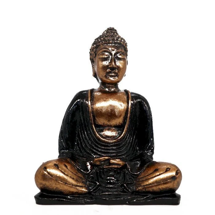 Buddha szobor fekete és arany gyanta közepes