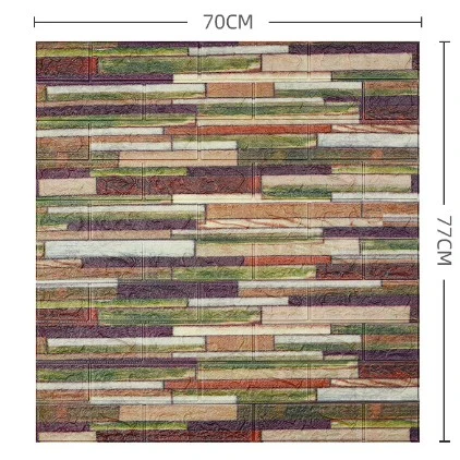 10 darab 3D tapétapanel készlet, Vivimall, 70 x 77 cm, 3 mm vastagságú, polietilénből, téglaminta, 5,3 m2 fedett terület,...
