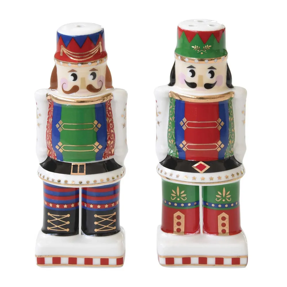 Diótörő formájú porcelán só-borsszóró szett Nutcrackers
