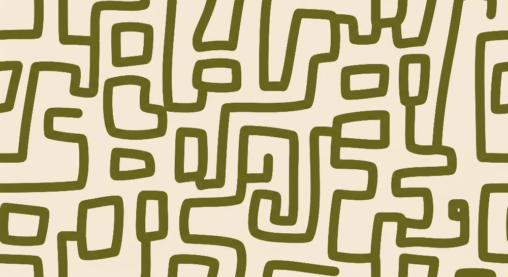 Gyerekeknek való tapéta | Játékos geometrikus minták zöldben krém alapon