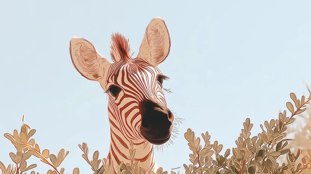 Gyerekszoba tapéta | Játékos csíkos zebra