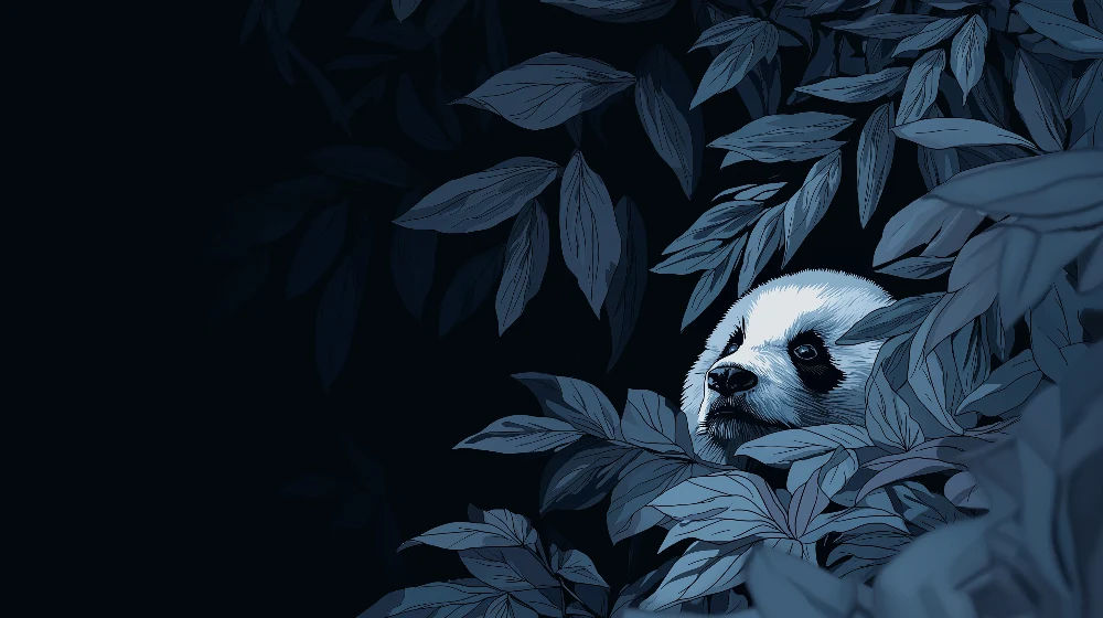 Gyerekszoba tapéta | Kíváncsi panda medve az erdőben