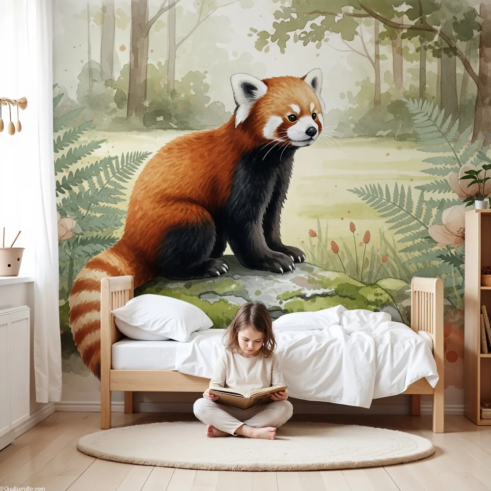 Gyerekszoba tapéta | Vörös panda természetben