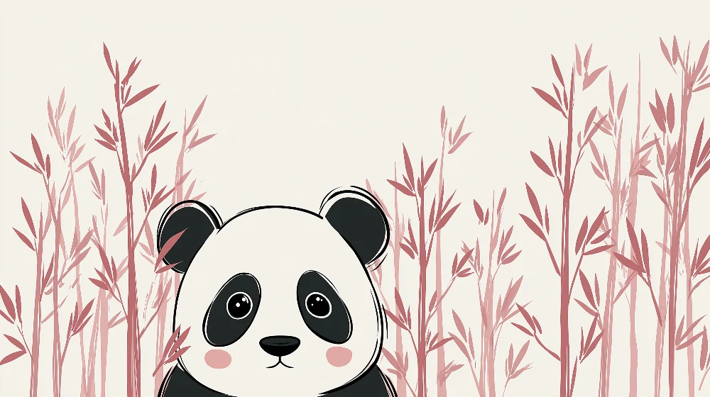 Gyermekszoba tapéta | Aranyos panda és finom bambusz