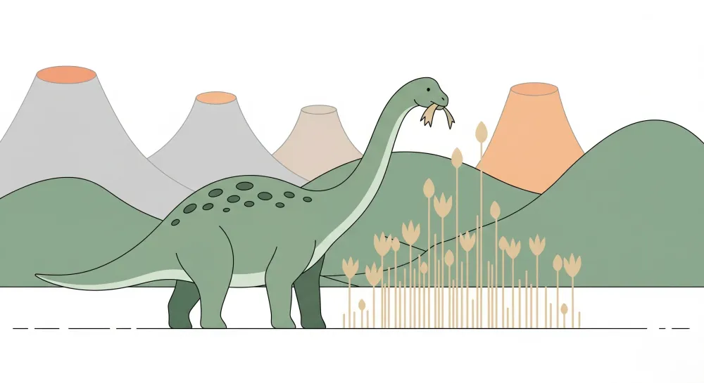 Gyermekszoba tapéta | Diplodocus és őskori tájak