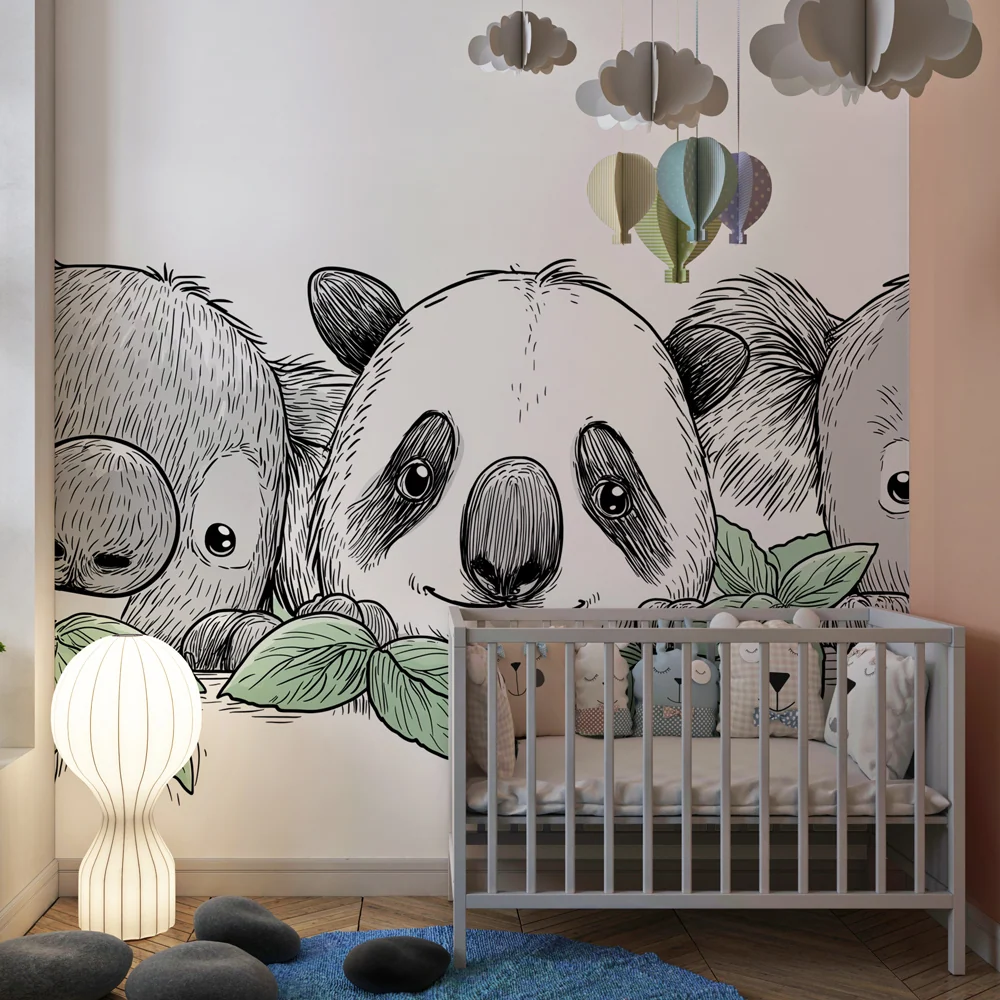 Gyermekszoba tapéta | Két koala és panda barátok