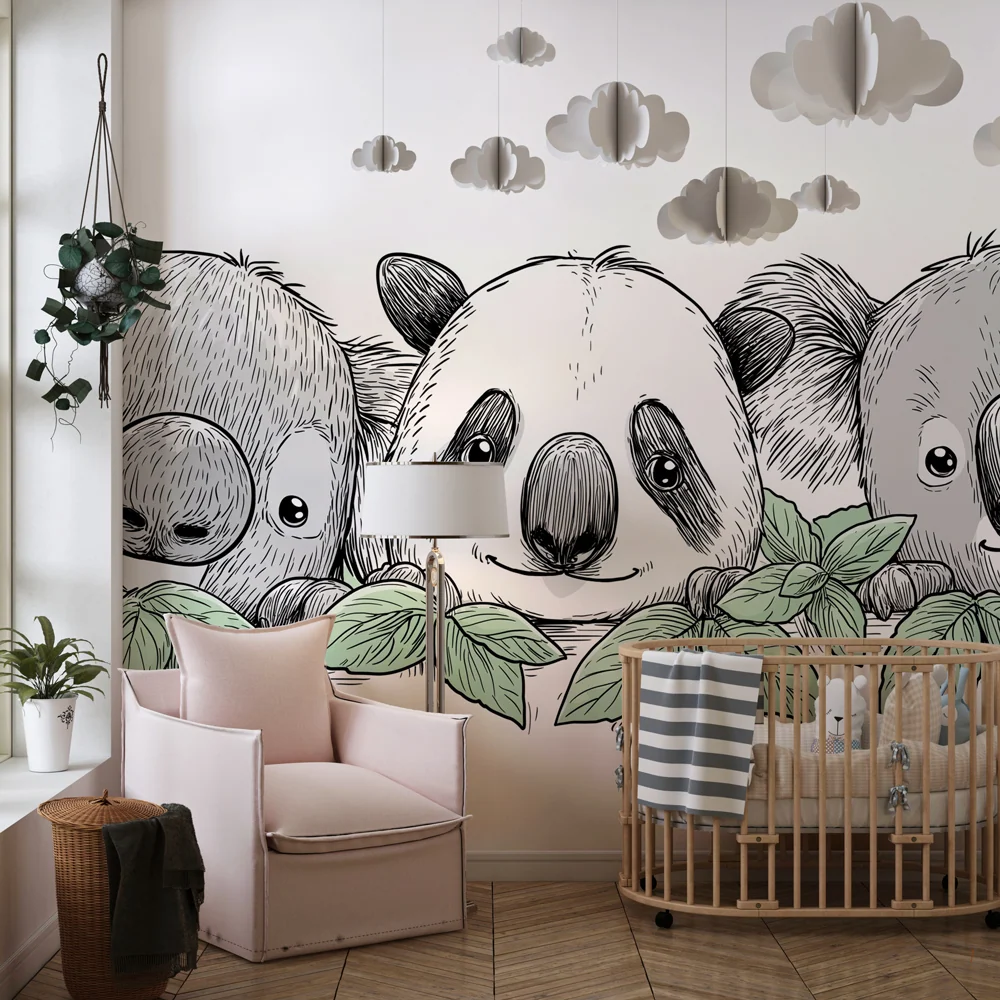 Gyermekszoba tapéta | Két koala és panda barátok