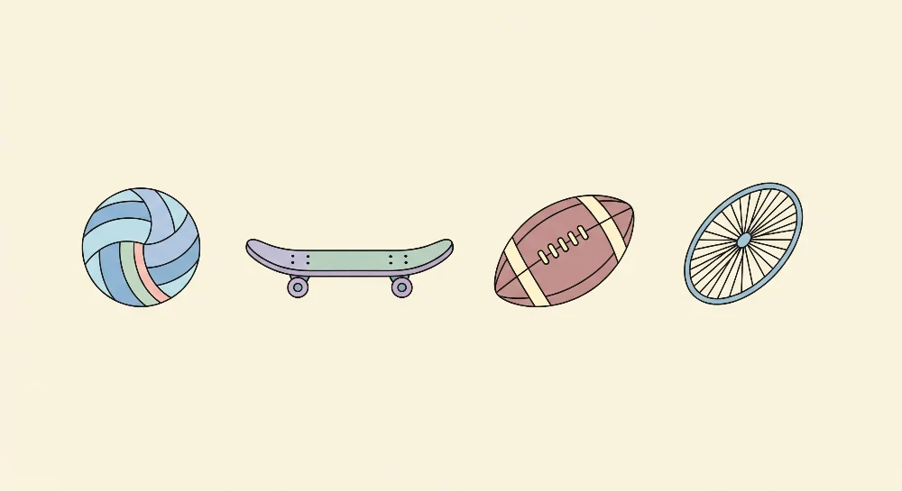 Gyermekszoba tapéta | Színes sportok és játékok dinamikus hangulatért