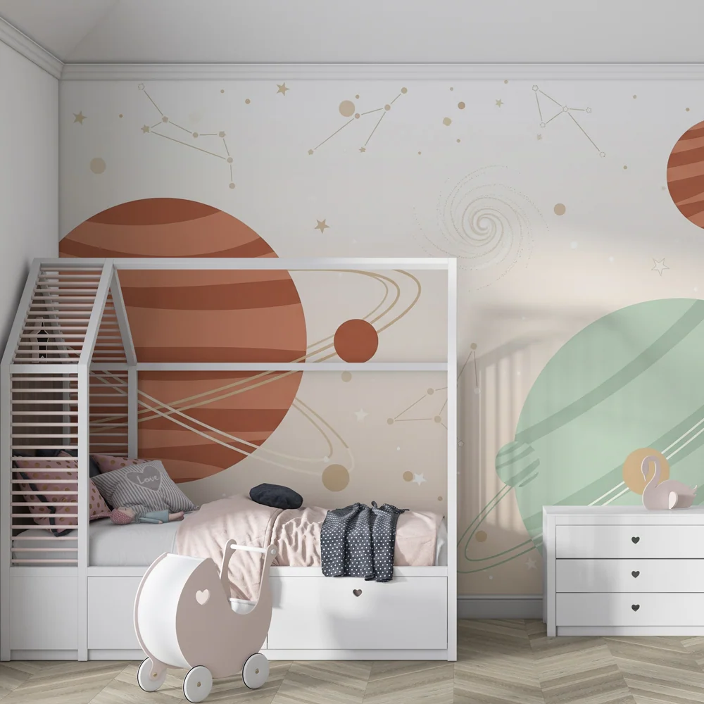 Gyermekszoba tapéta | Színes univerzum és bolygók