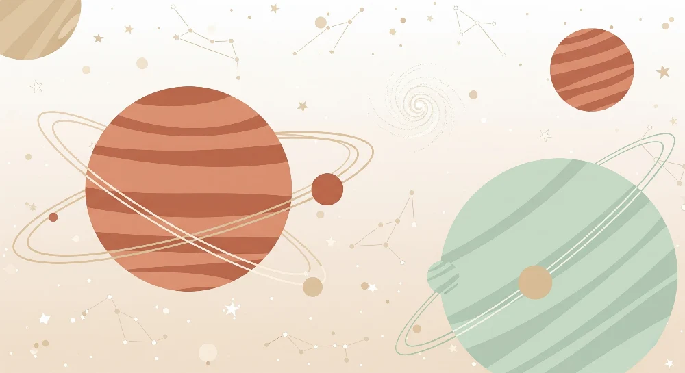 Gyermekszoba tapéta | Színes univerzum és bolygók