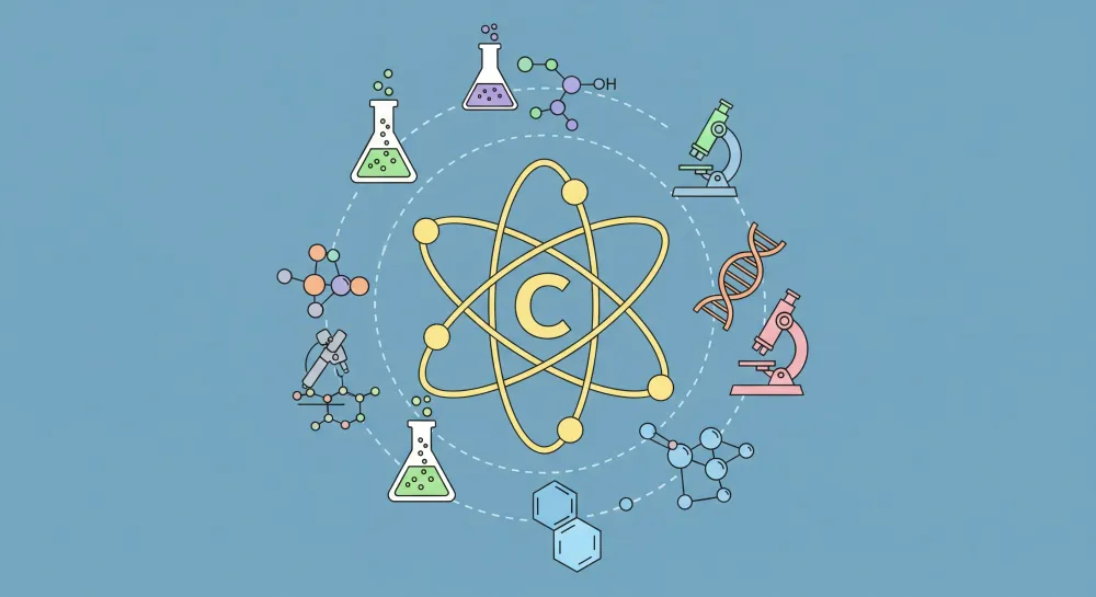 Gyermekszoba tapéta | Tudományos univerzum atomokkal és laboratóriumi eszközökkel