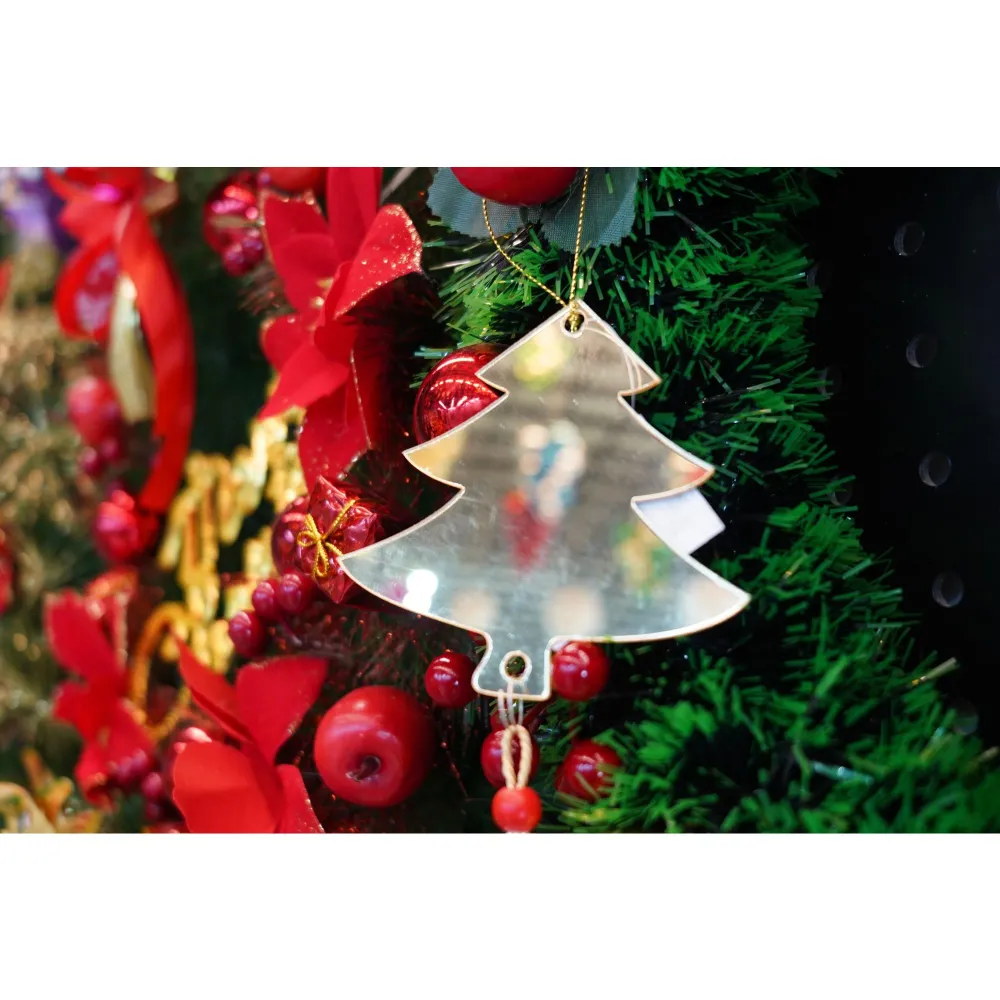 Karácsonyfa dísz, Vivimall, Fenyőfa, Arany, Fényes, 8*25CM, Akril, Belső/Külső