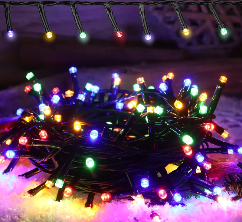 Karácsonyi fényfüzér, színes,kültéri/beltéri 230VAC, 5+20M, 800LED, 6W, RGB, IP44 CHRSTHOB800RGB