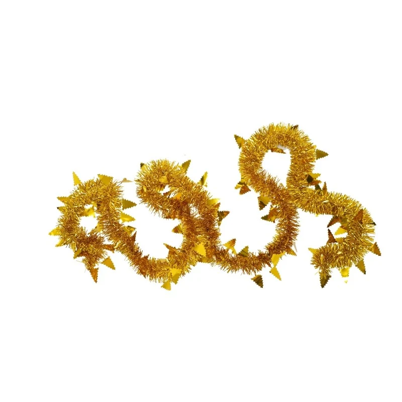 Karácsonyi girland, Vivimall, arany, méret: 2 m x 9 cm x 5 cm, anyag: PVC fólia, bel- és kültérre egyaránt