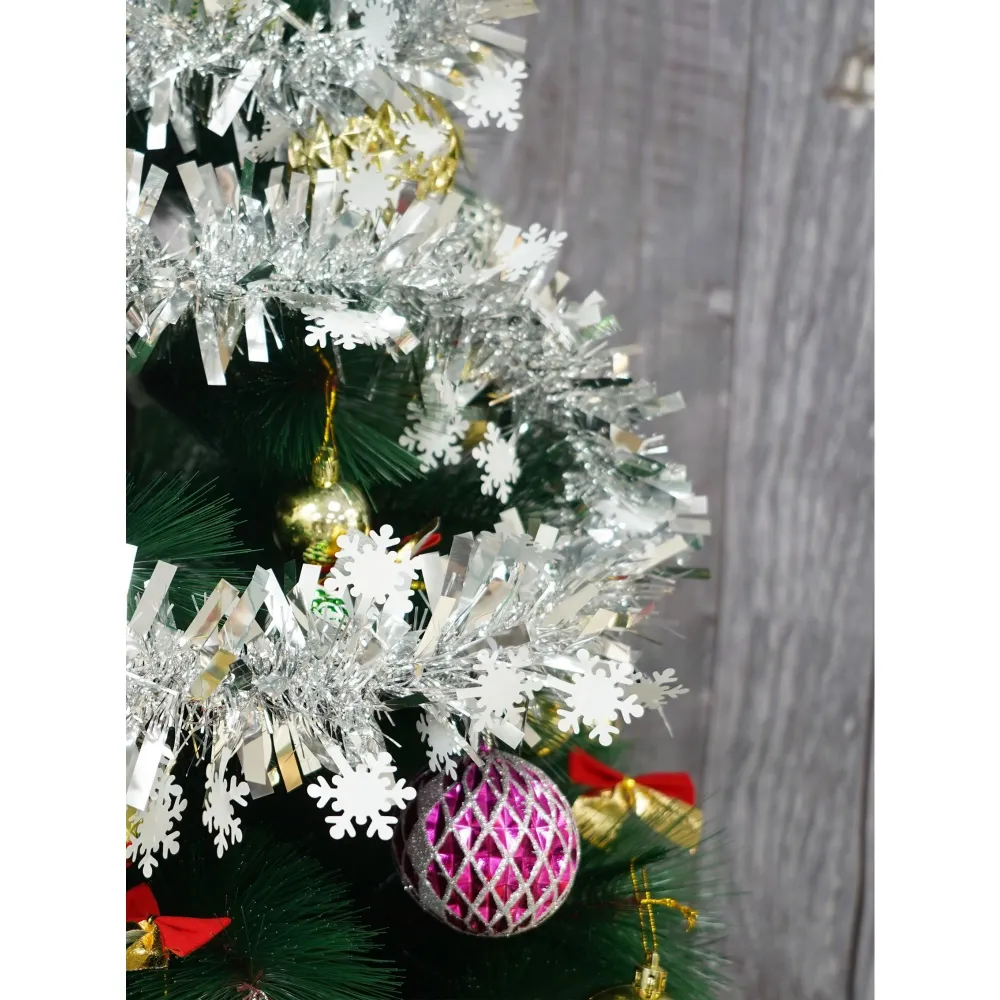 Karácsonyi girland, Vivimall, ezüst, méret: 2 m x 9 cm x 9 cm, anyag: PVC fólia, bel-/kültéri