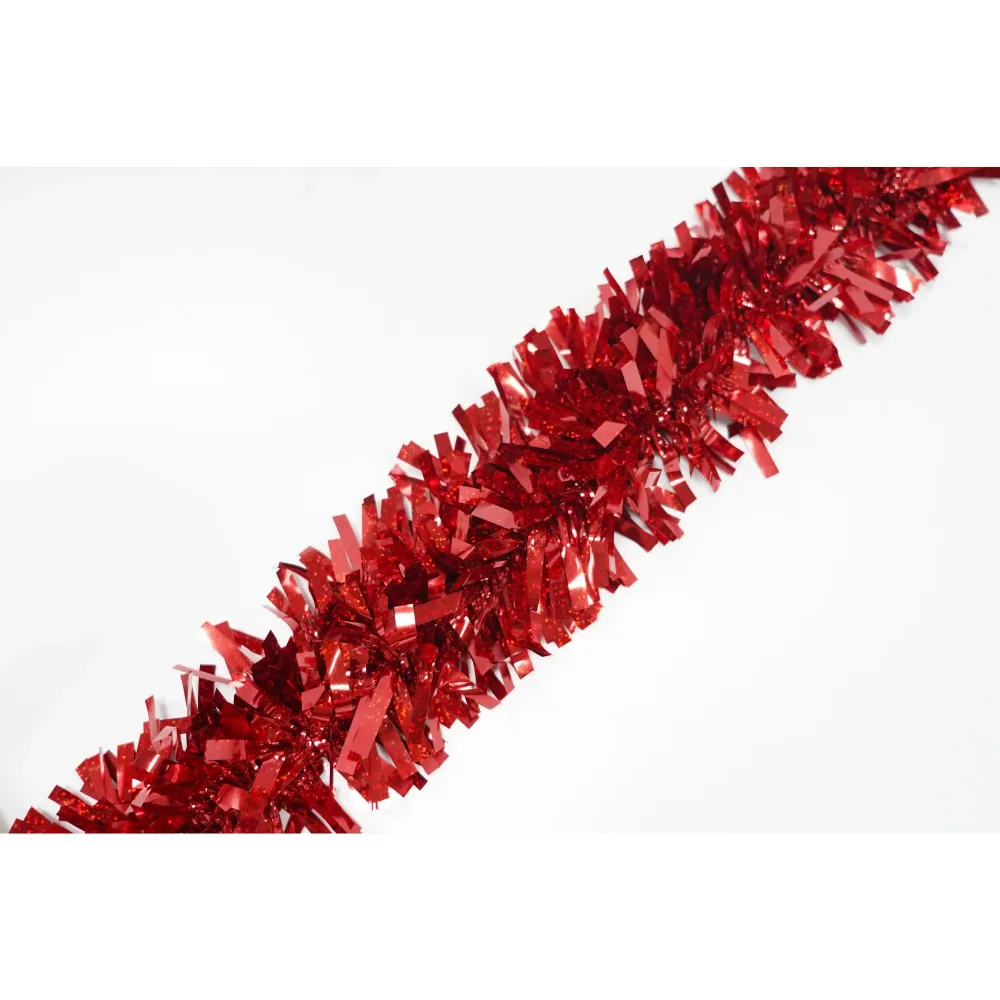 Karácsonyi girland, Vivimall, piros, méret: 2 m x 9 cm, anyag: PVC fólia, beltéri/kültéri