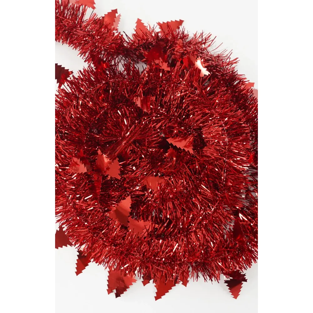 Karácsonyi girland, Vivimall, piros, mérete: 2 m x 9 cm x 5 cm anyaga: PVC fólia, bel- és kültéri