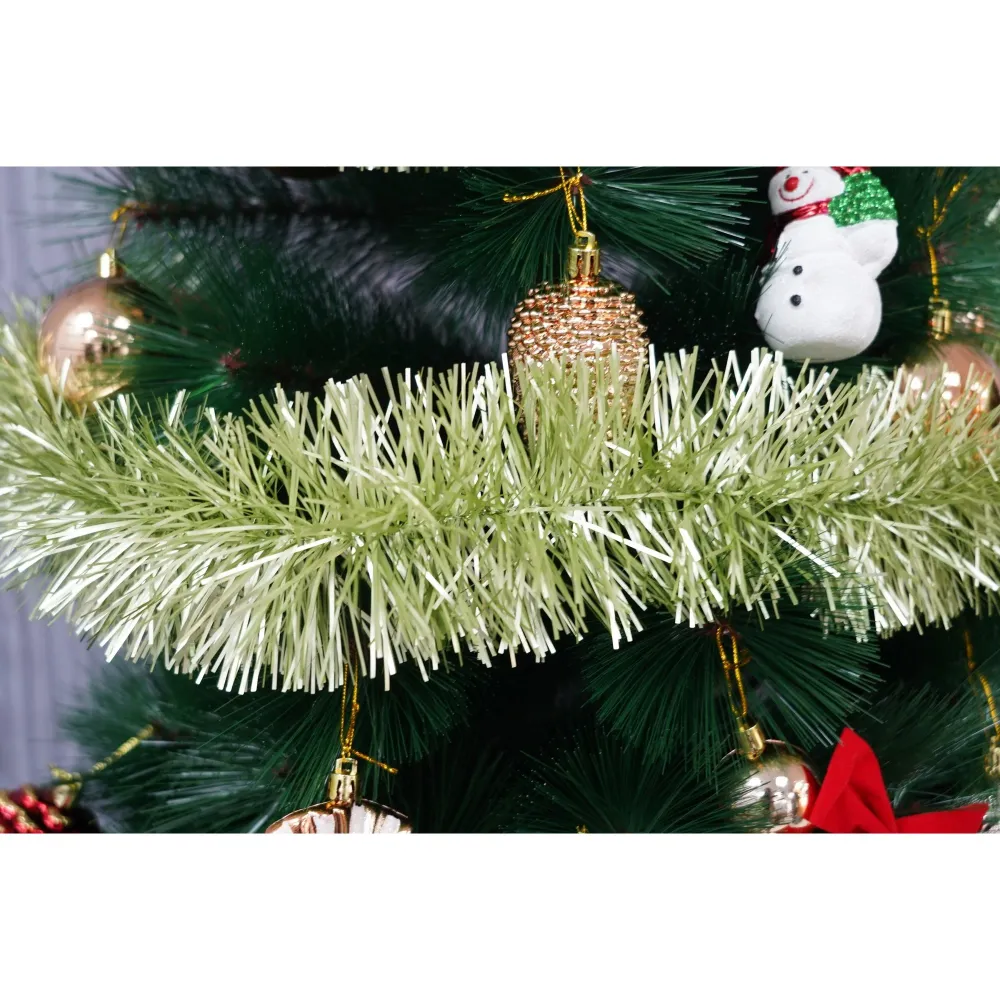 Karácsonyi girland, Vivimall, zöld, méret: 2 m x 9 cm, anyaga: PVC fólia, beltéri/kültéri